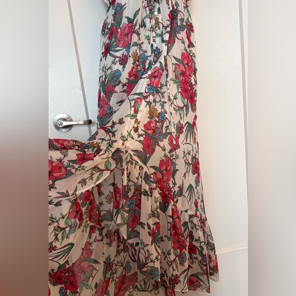 Floral Maxi Dress by Nanette Lepor, size 8. Tapered ruffle bottom. Romantic/sexy - Picture 3 of 4